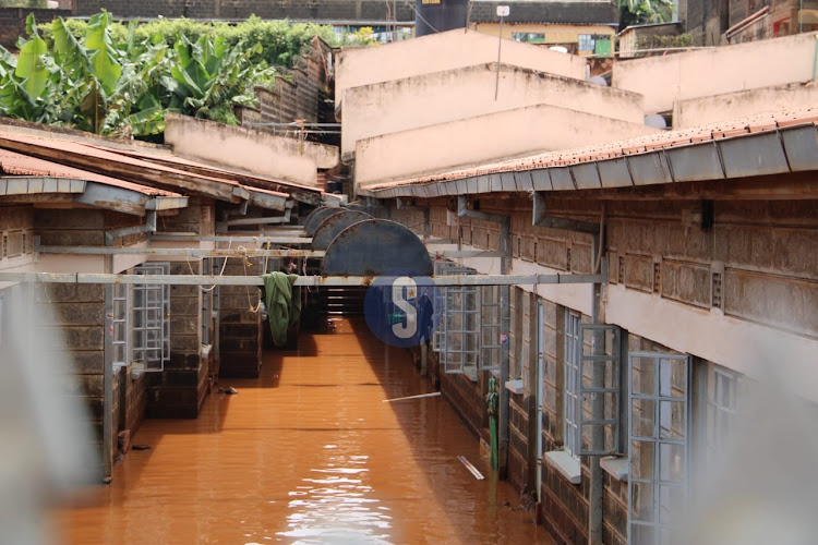 Supa Care apartments flooded at Ruaka, Kiambu on April 24, 2024.