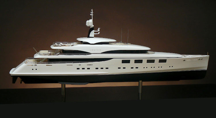 The Amnesia is one of many superyacht models created to show a naval architect’s client how the yacht will look.