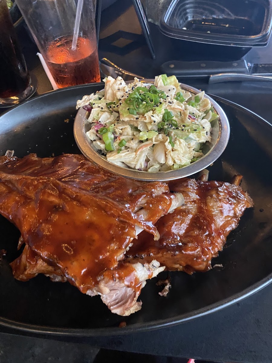 ribs and asian coleslaw