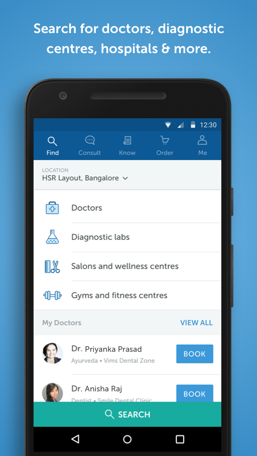 Android application Practo: Online Doctor Consultations & Appointments screenshort