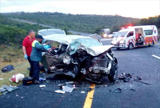 a gruesome head-on collision just 10km outside Grahamstown on December 24, claimed the lives of four people, including two minors. Picture: Sizwe Kupelo via Facebook