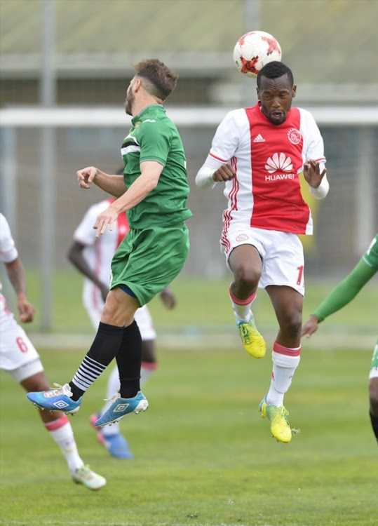 Innocent Nemukondeni during the Premier League, Pre-Season Friendly match between Ajax Cape Town and Cape Town All Stars at Ikamva on August 10, 2017 in Cape Town.