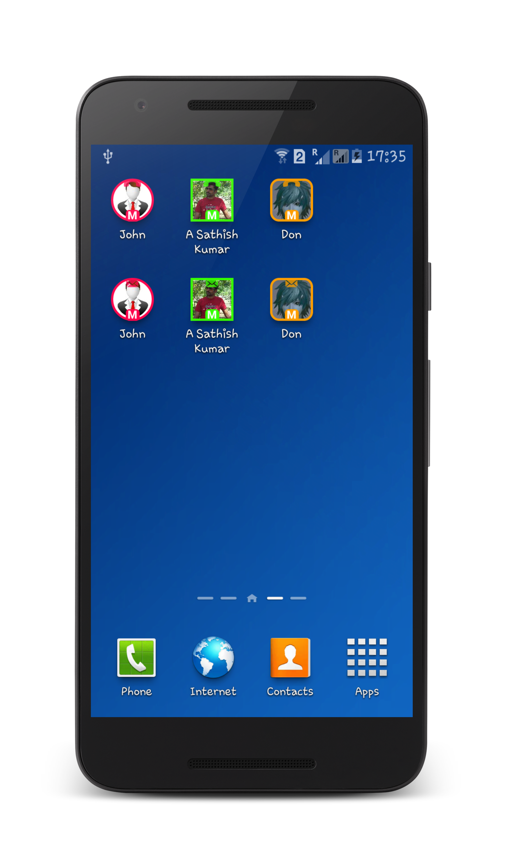 Android application Direct Dial/SMS screenshort