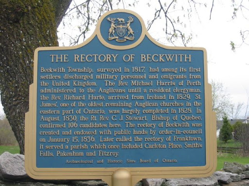Beckwith Township, surveyed in 1817, had among its first settlers discharged military personnel and emigrants from the United Kingdom. The Reverend Michael Harris of Perth administered to the...