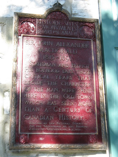 Statesman and Patriot. His boyhood days, those critical years that decide the character of the man, were spent here in the Old Town which has seen more than a Century of Canadian History.Plaque...