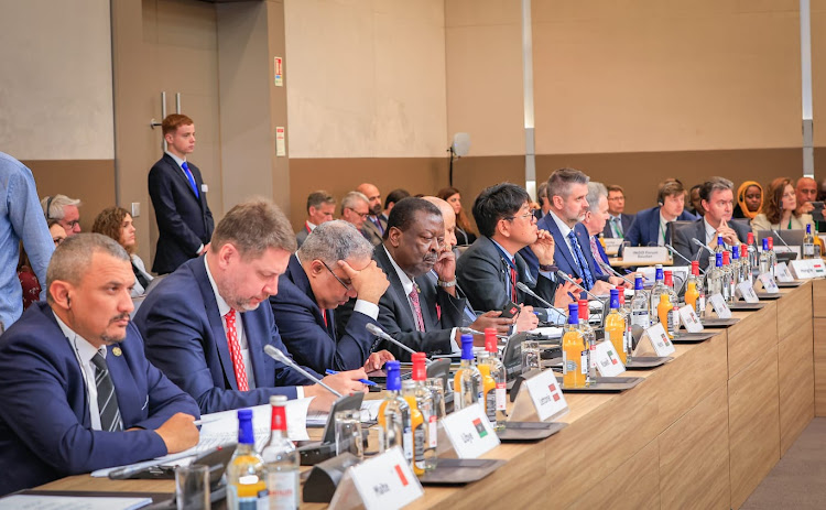 Prime Cabinet Secretary Musalia Mudavadi among other delegates in Paris, France during the Ministerial meeting for advancing the Sudan Peace initiatives on April 15, 2024.
