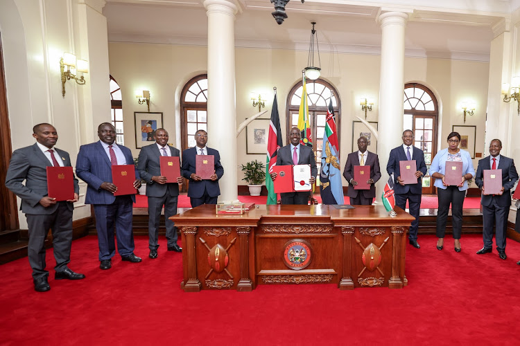 President William Ruto after assenting to law two bills at State House, Nairobi on December 11, 2023
