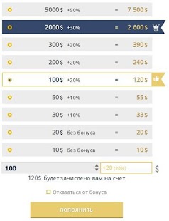 Binary options screenshot for Android