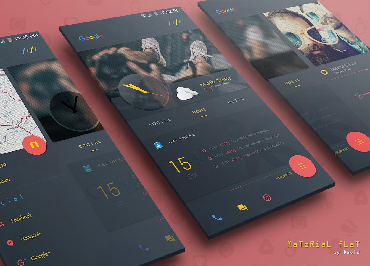    MaTeRiaL fLaT for KLWP- screenshot  