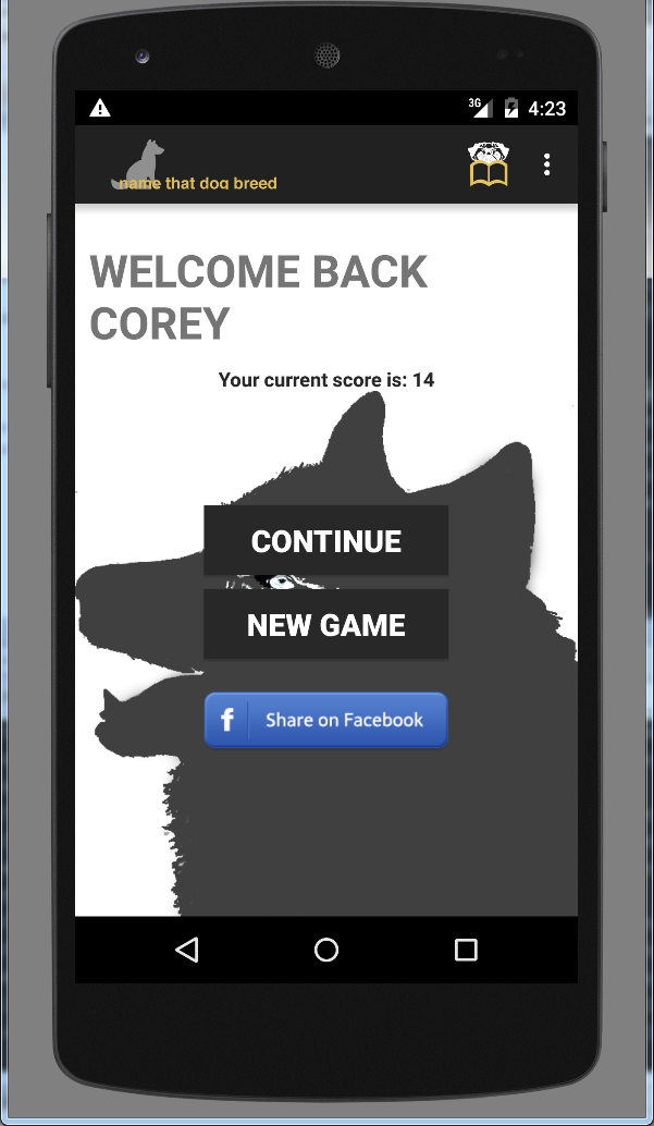 Android application Name That Dog Breed screenshort