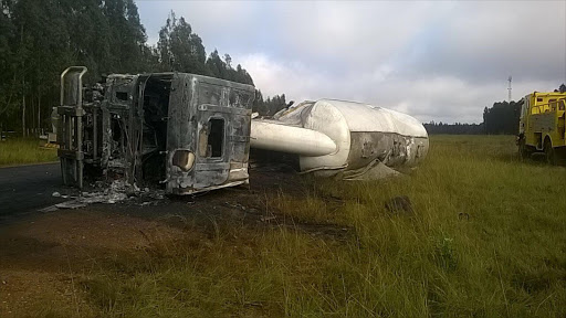 Three people were killed when a truck exploded near Piet Retief on Wednesday, said the Department of Community Safety Security and Liaison. Pictures: DEPT OF COMMUNITY SAFETY SECURITY AND LIASON