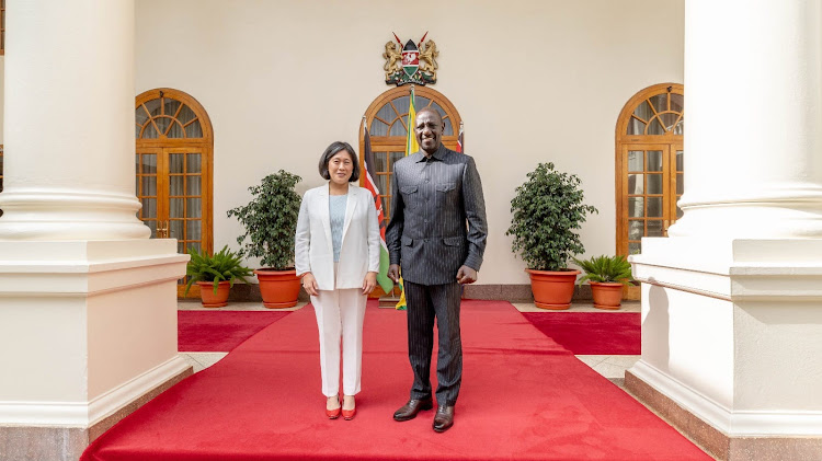 US Trade advisor and Spokesperson, Ambassador Katherine Tai with President William Ruto at State house Nairobi on July 19, 2023.