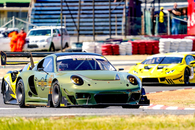 Franco Scribante’s spectacular green Porsche 911 GT2 is a favourite for victory in the Extreme Supercars races.