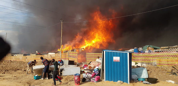 A shack fire broke out on Thursday afternoon in Alexandra, Johannesburg.