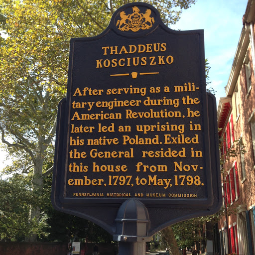 "Thaddeus Kosciuszko. After servinf as a military engineer during the American Revolution, he later led an uprising in his native Poland. Exiled the General resided in this house from November,...
