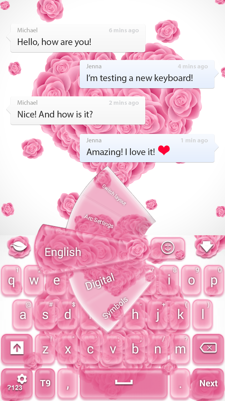 Android application Love and Roses Theme screenshort