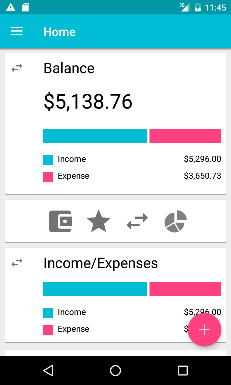 Android application ViZi Budget Pro screenshort