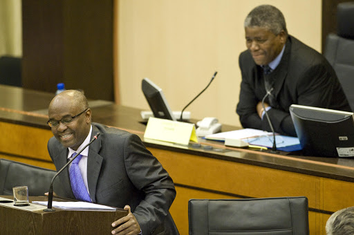 Gauteng MEC for finance and economic development, Mandla Nkomfe during a budget speech.