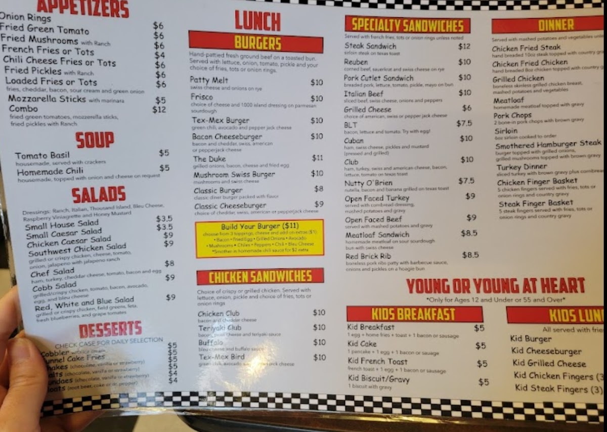 Dolli's Diner gluten-free menu