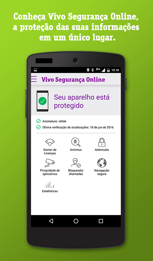 Android application Vivo Segurança Online screenshort