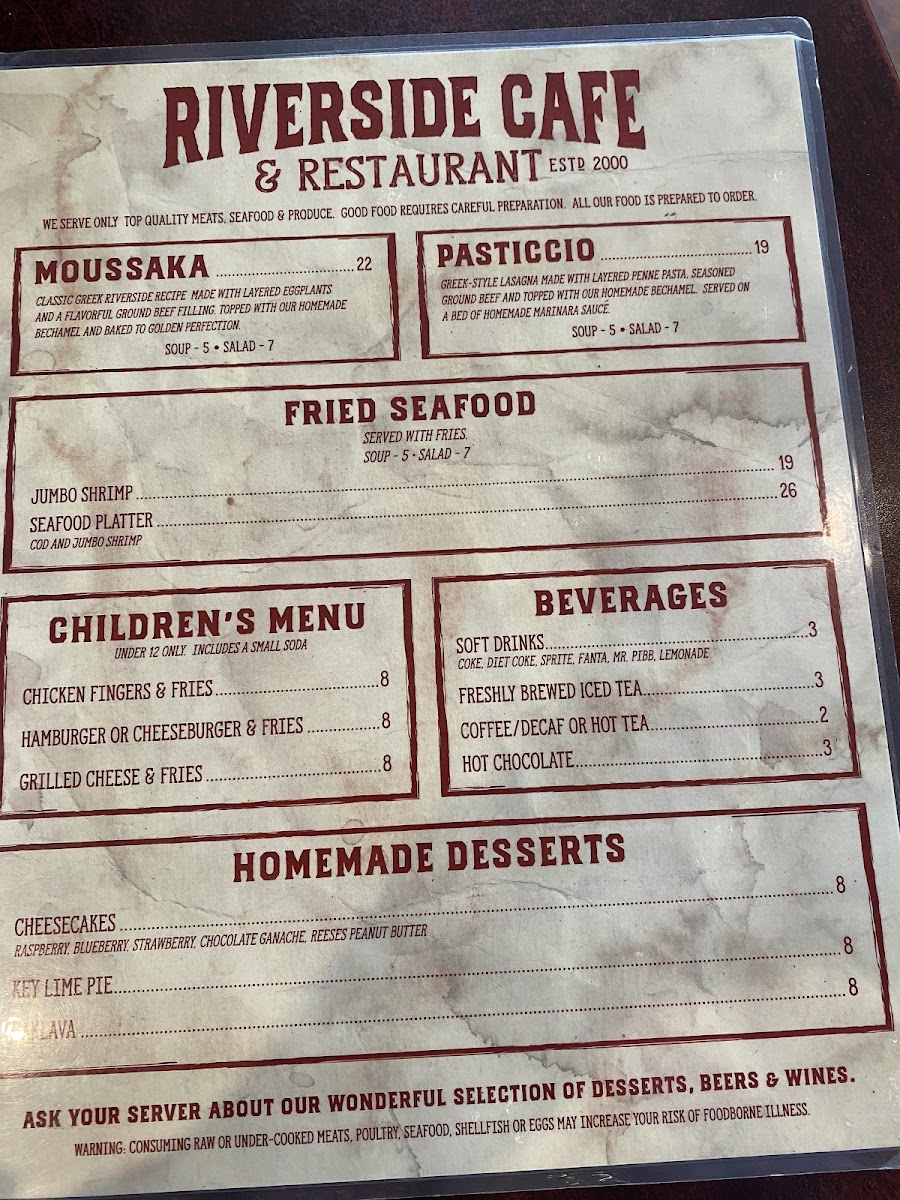 Menu back