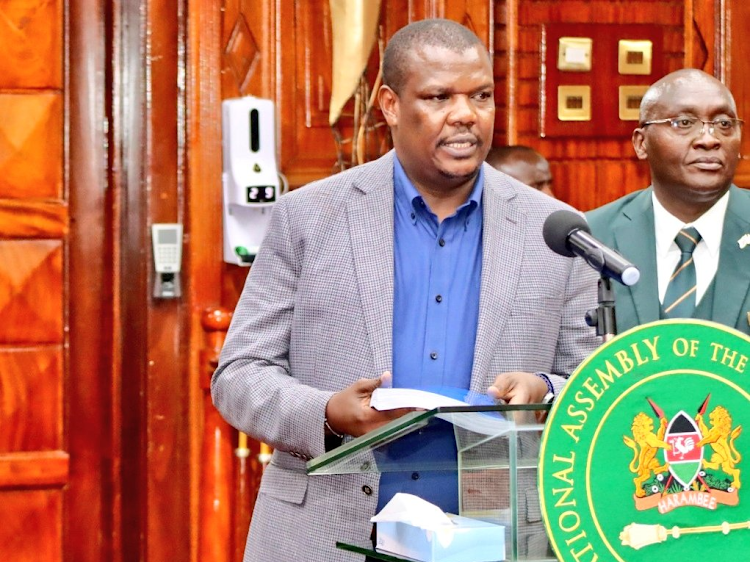 Bumula MP Wamboka Wanami at the National Assembly during the impeachment pre-trial of CS Mithika Linturi on Tuesday, May 7, 2024 at Parliament Buildings.