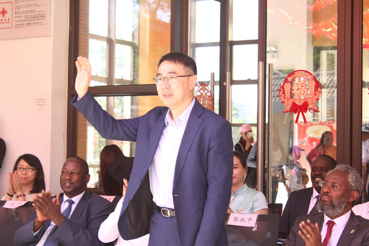 Chinese Minister Counsellor Zhang Zhizhong during 'The Dragon is soaring and the drums are rolling for the Chinese New Year' event at the Confucius Institute on February 7, 2024