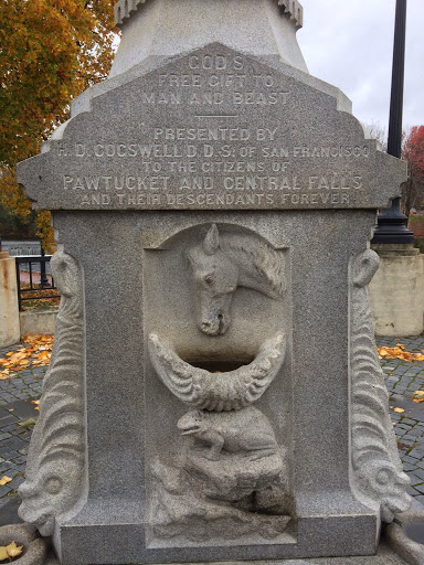"GOD'S FREE GIFT TO MAN AND BEAST---PRESENTED BYH. D. COGSWELL D. D. S. OF SAN FRANCISCOTO THE CITIZENS OF PAWTUCKET AND CENTRAL FALLS AND THEIR DESCENDANTS FOREVER"   Kathrinne Duffy write a...