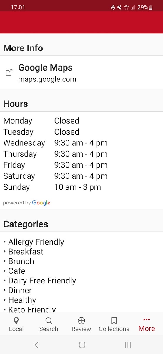 Says open on thursday but its closed