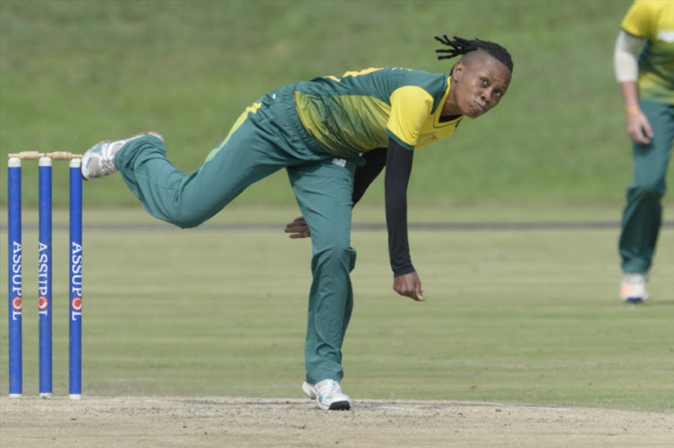 Raisibe Ntozakhe of SA Emerging during the Emerging Women's Triangular Series match against England Women Academy at Groenkloof Oval on April 17, 2018 in Pretoria.