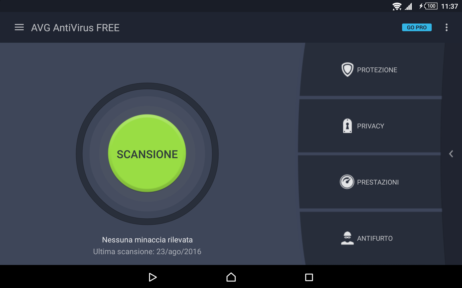 Android application Tablet AntiVirus Security FREE screenshort