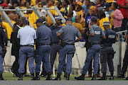 Crowd violence during the Nedbank Cup Semi Final match between Kaizer Chiefs and Free State Stars at Moses Mabhida Stadium on April 21, 2018 in Durban, South Africa. 