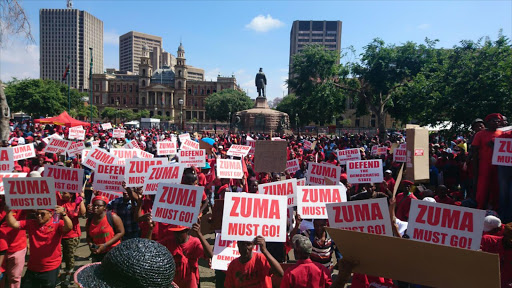 Julius Malema said his Economic Freedom Fighters (EFF) members are not going anywhere until President Jacob Zuma is out of office. Picture Credit: Abigail Javier