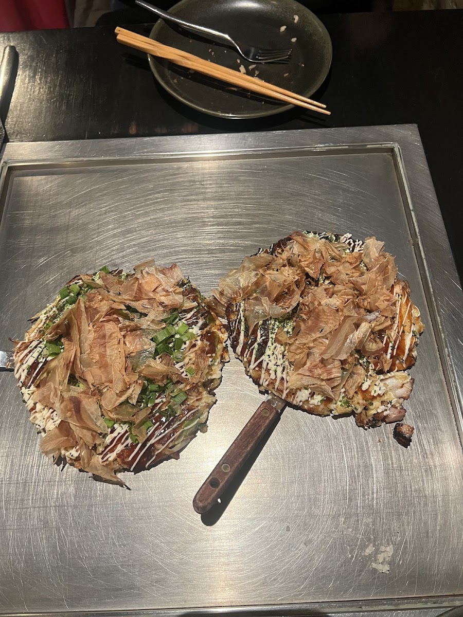 Beef and octopus Okonomiyaki