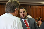 Christopher Panayiotou and advocate Terry Price with Alwyn Griebenow during the murder trial in the Jayde Panayiotou case at the High Court on April 24, 2017 in Port Elizabeth.