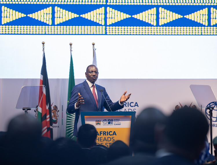 President William Ruto opens the African Heads of state and Government session at the International Development Association (IDA21) summit in Nairobi on April 29, 2024.