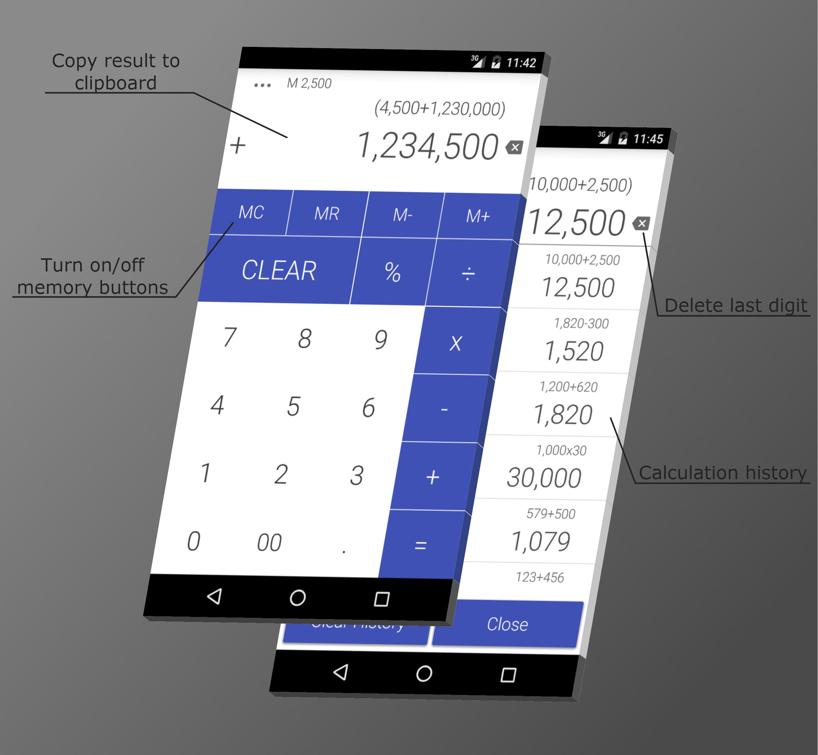 Android application Calculator Pro screenshort