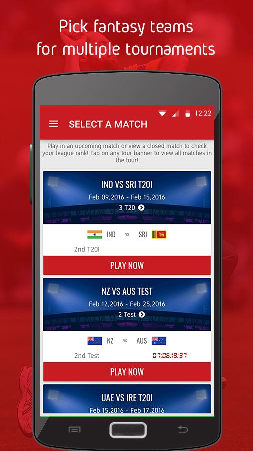 Android application Dream11 Fantasy Cricket (Free) screenshort