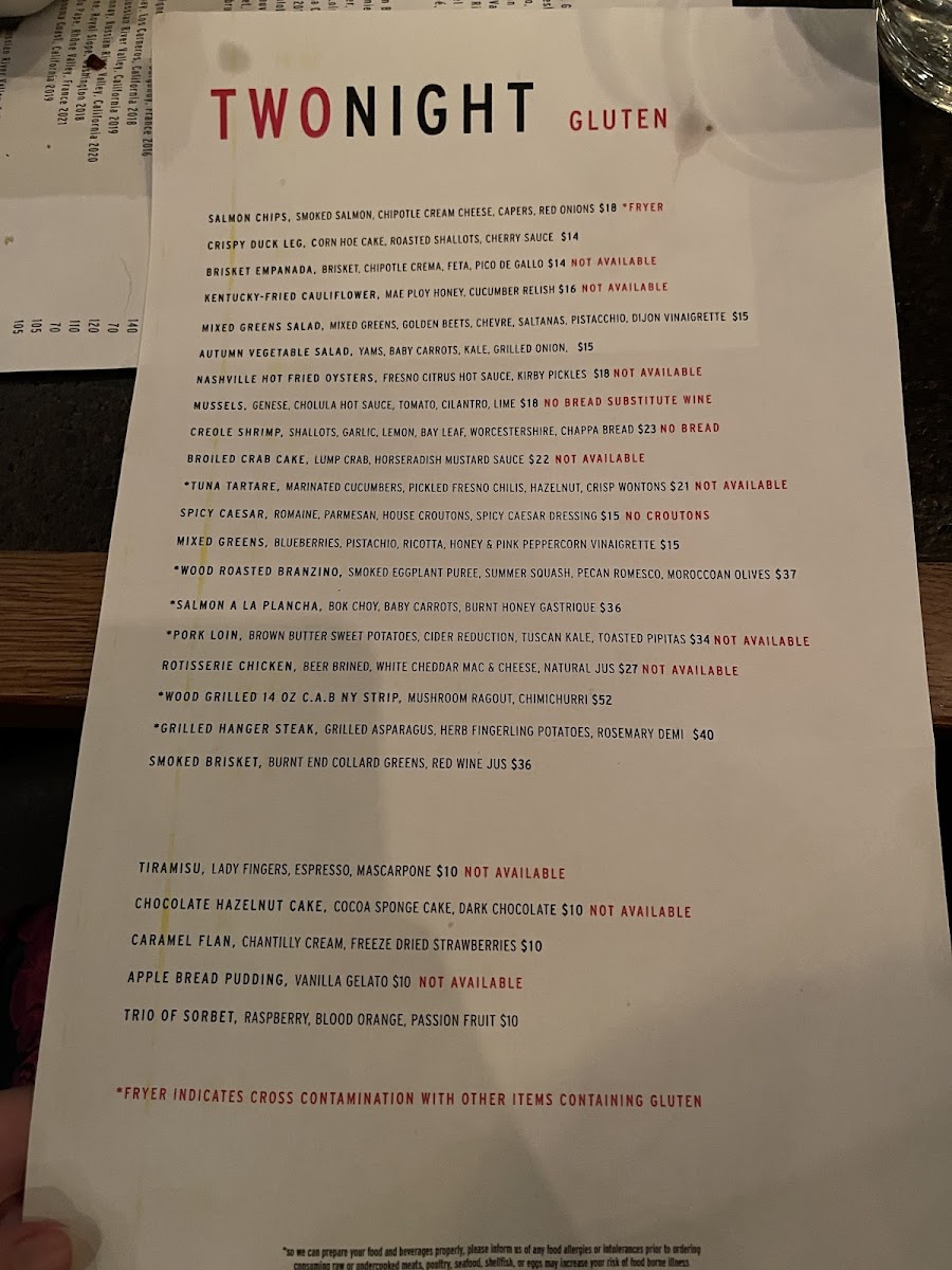 TWO urban licks gluten-free menu