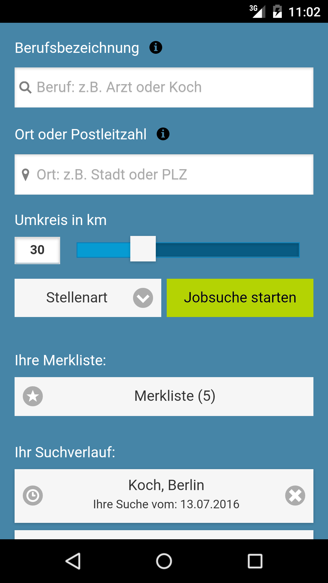 Android application Jobsuche - aktuelle Job App screenshort