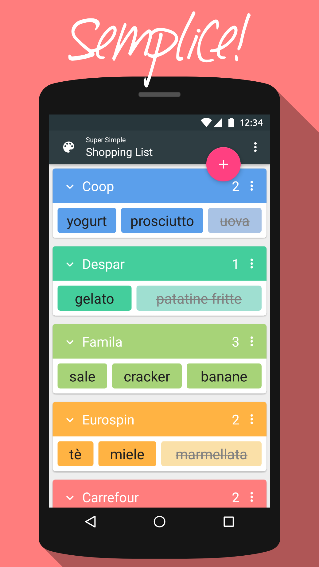 Android application Super Simple Shopping List screenshort