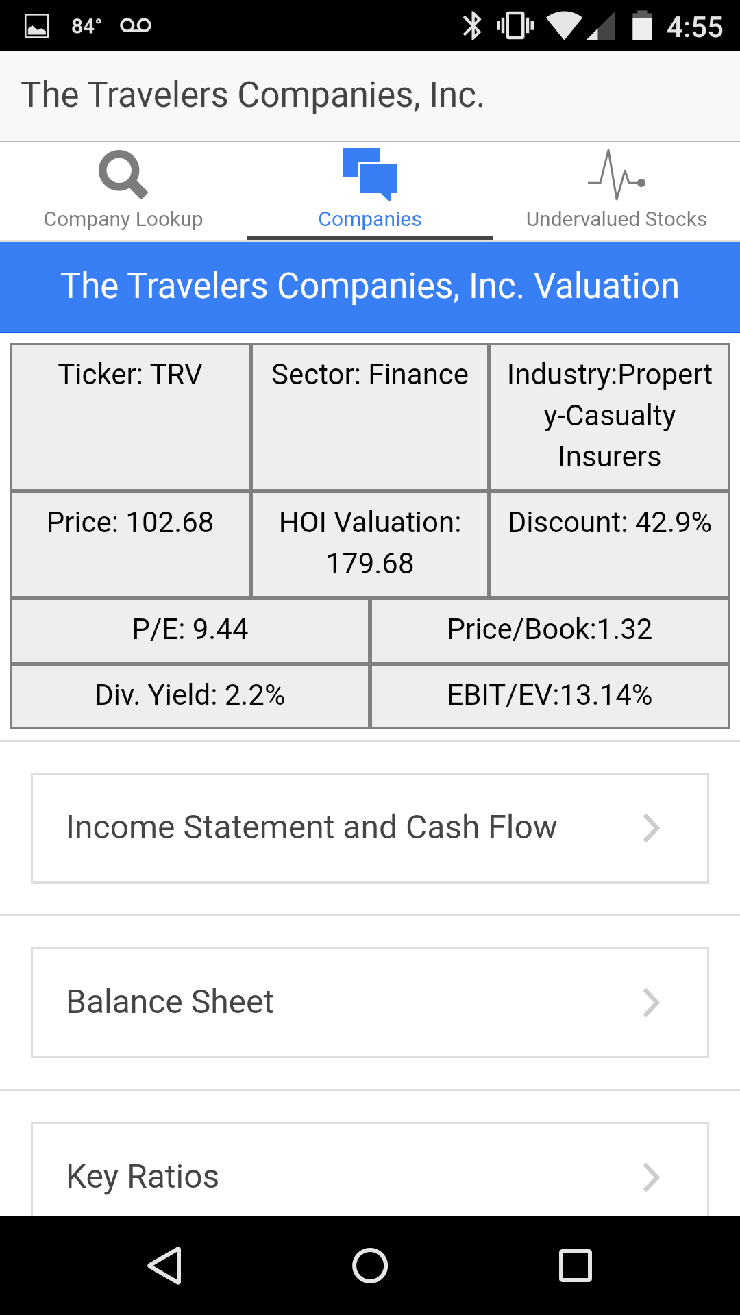 Android application Deep Value Finder screenshort