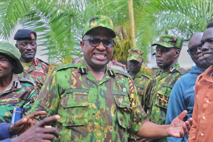 Inspector General of Police Japhet Koome during his tour of Baringo on April 2, 2024.