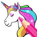 ダウンロード Rainbow Glitter Coloring Book - Unicorn A をインストールする 最新 APK ダウンローダ