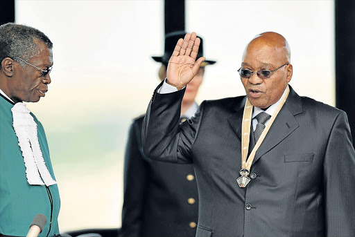 KEYS TO THE KINGDOM: The now late Chief Justice Pius Langa inaugurating Jacob Zuma as president of South Africa at the Union Buildings in Pretoria in 2009