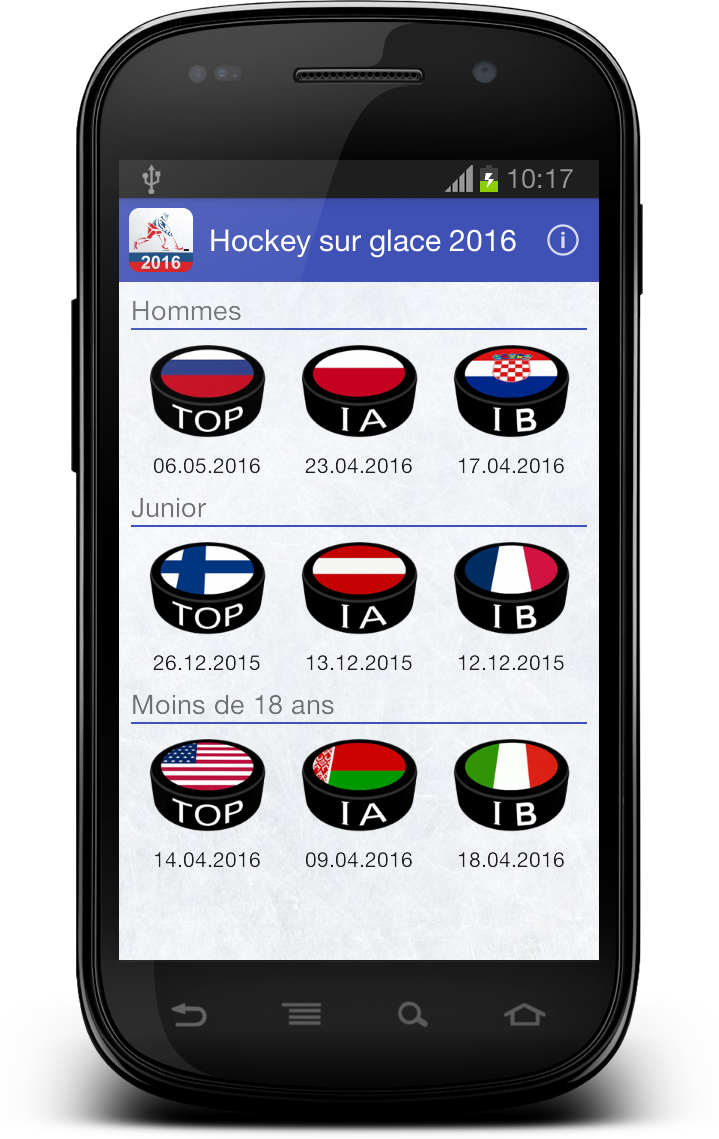 Android application Ice Hockey WC 2016 screenshort