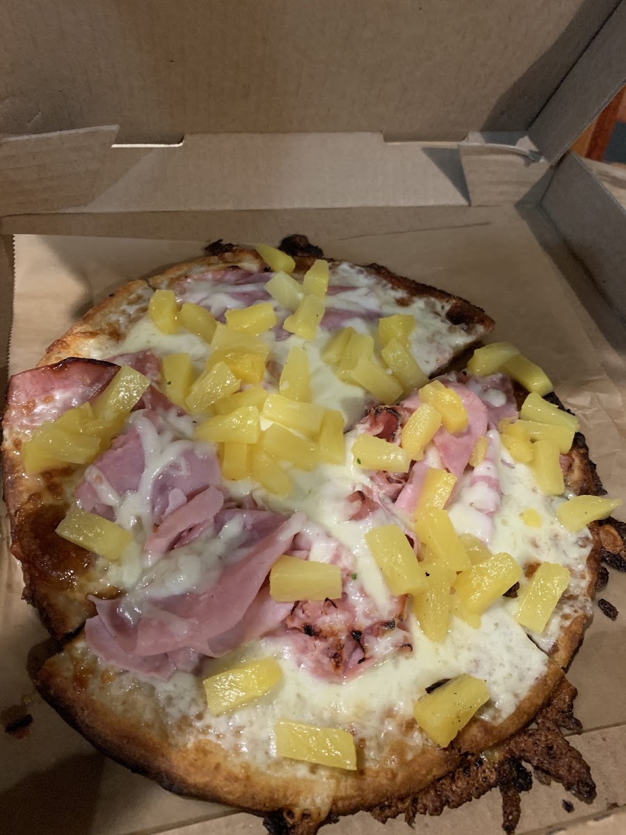 Hawaiian gluten free pizza