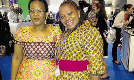 GROWTH POINT: Tourism deputy minister Tokozile Xasa, left, greets Nelson Mandela Bay Tourism CE Mandlakazi Skefile at the opening of the 11th Meetings Africa event at the Sandton convention centre in Johannesburg