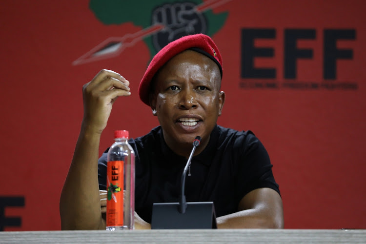 Julius Malema, leader of the red berets, said the EFF was identifying a 'piece of land' in Sandton on which to build RDP houses that would promote integrated human settlements.