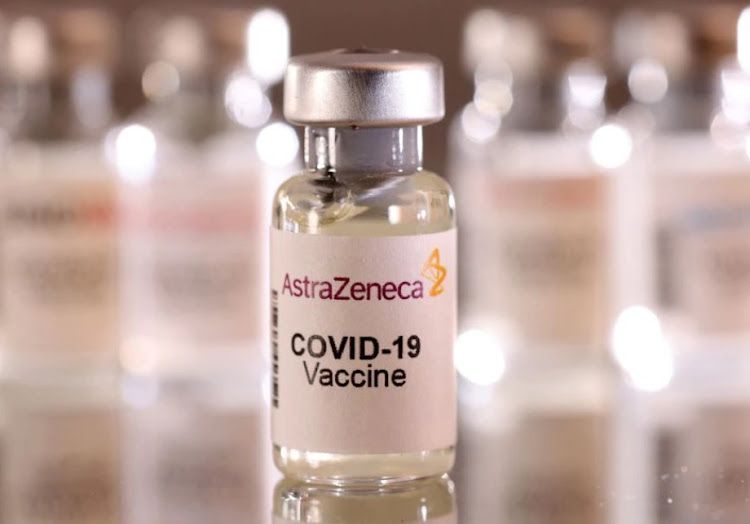 A vial labelled "AstraZeneca COVID-19 Vaccine"